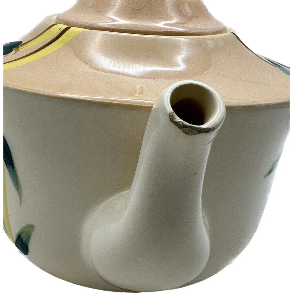 Weil Ware California‎ Pottery PINK MALAY BAMBOO Teapot With Lid Vintage MCM